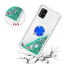 Custodia Samsung Galaxy A71 5G Squillo della Base del Telefono TPU Brillantini Diamond Liquido Telefono Bumper Case（Amore Verde）