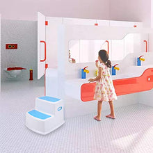 Katigan Sgabello per Bagno,Sgabello per Bambini,Sgabello per Allenamento Vasino, Sgabello per Bambini, Sgabello per Lavello da Cucina,Sgabello per Bambini Un Doppia Altezza Sicuro Blu
