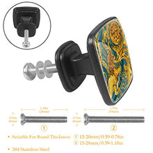 Fiamma del leone d'oro Pomelli per Porta Set di 4 Pomelli per Mobili Manopole per Cassetti Cucina Armadio Vetro