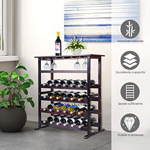 Goplus Portabottiglie Cantinetta Scaffale per Vino Portavino in Legno da 24 Bottiglie 80x41x90,5cm