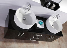grafica ma.ro srl Mobile Bagno ARREDO Bagno 150 CM Butterfly Nero Laccato Doppio LAVABO con RUBINETTI Inclusi