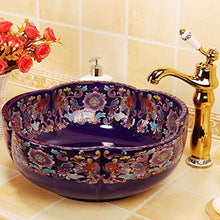Jgophu Lavandino in ceramica artificiale per balcone, vasca da bagno a forma di fiore