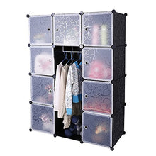 MCTECH Sistema di Scaffali Armadi Armadio Scaffale DIY per Indumenti, Scarpe, Giocattoli e Libri (12 cubo, Nero)