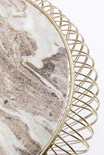 Kare Design Beam Marble Brass Tavolino, Grigio Chiaro, 43 cm