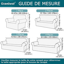 Granbest - Copridivano impermeabile a 2 posti per divano estensibile Jacquard per soggiorno (2 posti, grigio chiaro)