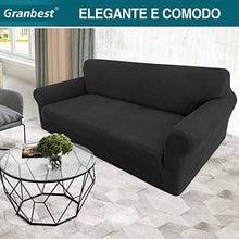 Granbest Copridivano Elasticizzato 3 posti Elegante Fodera Divano per Gatto Cani Mobili Coperture Lavabile Tessuto Jaquard (3 Posti, Nero)