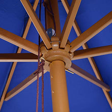 Outsunny Ombrellone Impermeabile Rotondo con Palo Centrale e Camino Antivento, in Legno e Poliestere Grigio, Ø300x250cm