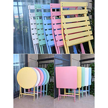 CGBF-Tavolo da Giardino Rotondo Pieghevole da 60cm con 2 Sedie Set Bistrot 3 Pezzi Mobili da Giardino per Patio Outdoor Antiruggine,Rosa