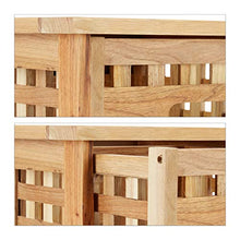Relaxdays 10020649 Comodino, Noce, Beige, 36 x 34 x 34 cm