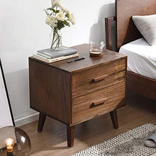 WALNUTA Comodino Nordico in Legno massello Comodino Color Noce, Comodino Semplice Armadio da Camera da Letto