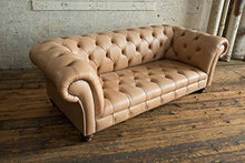 JVmoebel Chesterfield, divano a 3 posti, design di lusso, in pelle, colore marrone