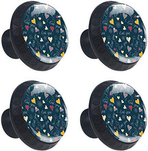 Il cuore e la camomilla astratti fioriscono nei colori gialli e rosa rossi Pomelli per Porta Set di 4 Pomelli per Mobili Manopole per Cassetti Cucina Armadio Vetro