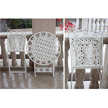 CGBF-Mobili da Balcone per Patio 3 Pezzi,Bistro Set 2 Sedie e 1 Tavolo per Balcone da Giardino,Facile da Piegare, Resistente alle Intemperie,Bianca