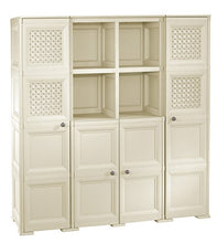 Tontarelli Omnimodus Armadio 4 Ante 4 Piani con 2 Scaffali, Angora, 157x47x164 cm, plastica