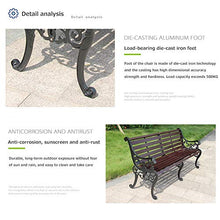 Panchina per Terrazza Parco per Tempo Libero, Panca Giardino Resistente Intemperie con Struttura Ghisa e Legno Massello Anticorrosivo, 2-3 Posti Panche Decorative retrò per Portico Prato Cortile