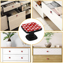 Puntini rossi e bianchi Pomelli per Porta Set di 4 Pomelli per Mobili Manopole per Cassetti Cucina Armadio Vetro