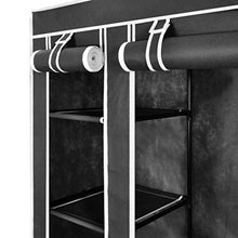 FZYHFA - Armadio guardaroba in tessuto, 45 x 150 x 176 cm, colore: Nero