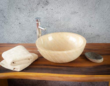 Rococo - Lavabo in onice tipo ciotola rotonda (immagini realistiche). Dimensioni: 40 x 40 x 15 cm