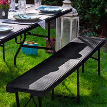 AMANKA - 2 panche da birra impermeabili, pieghevoli, 183 x 30 x 43 cm, effetto rattan, in plastica