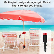 GIKPAL Picchetto di Supporto per Ombrelloni, Base con Gancio Appeso Mare Spiaggia Sabbia Sole Terra, Portaombrelli Massiccio, Puntale, Avvitamento, Adattatori 20-32 mm (2 PCS)