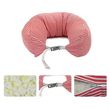 LBLQWE Collare in Particelle di Schiuma a Forma di U, Cuscino da Viaggio per Ufficio Cuscino cervicale-Red