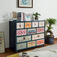 Feixunfan Cassettiera Creative Retro Dodici cassetti Armadietti Fai Vecchio Mobilia del Salone con la Rotella cassetti Governo di immagazzinaggio per Camera da Letto d'ingresso
