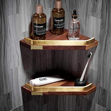 Mensole per doccia in noce Accessori per bagno Mensole per bagno ad angolo per ripiani senza foratura-Singolo strato
