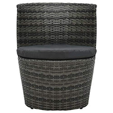 SKM Set da Bistrot 3 pz con Cuscini in Polyrattan Grigio (15.32kg)