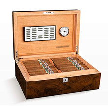 FxsD Cigar Box, Legno di Cedro Piano vernice Texture, grande capacità professionale Cigar Humidor, Storage Box blocco di sicurezza con, umidificatore incorporato e igrometro, in grado di memorizzare 5