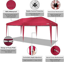 COBIZI Gazebo 3 x 3 impermeabile, con custodia, impermeabile, regolabile in altezza, pieghevole, pop-up (3 x 6 m + 6 pannelli laterali, rosso)