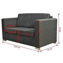 vidaXL Divano a 2 Posti Divanetto Sofa Salotto Sala in Stoffa Grigio Scuro - Arredi Casa