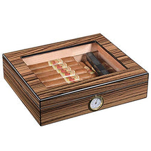 TGhosts Cigar Humidor, Glasstop Cigar Humidor, con Cedro Spagnolo di Legno Foderato for 25 Cigars, Perfetta visualizzazione Desktop Cigar Box Set (Color : B)