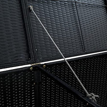 vidaXL Copribidone Doppio per Spazzatura Polyrattan Nero Portabidoni Rifiuti