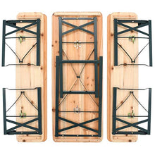 vidaXL 3X Legno d'Abete Tavolo da Birra Panche Pieghevoli Arredo da Giardino