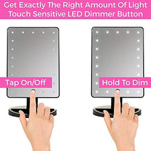 Specchio cosmetico illuminato 10X Controsoffitto ingranditore Specchio per trucco cosmetico Specchio per trucco da viaggio Specchio per trucco a LED 180 ° gradi Rotazione con luci Scrivania Free stand