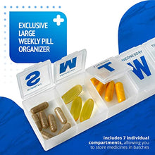 Organizer per pillole settimanale - Confezione da 4 planner per pillole extra large da 7 giorni e organizer per pillole giornaliero e promemoria per i farmaci, dal lunedì alla domenica, senza BPA