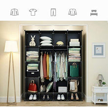 JOISCOPE Guardaroba, Armadio portatile per camera da letto, Scatola di immagazzinaggio, Armadio componibile in plastica con pensili, Nero e Bianco(12 cubi)