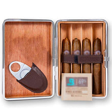 Cigar Humidor, Gift Box 4 Sitcks Viaggio Portatile Cigar Humidor Set Cigarette Box Cedar Uomini di Wood (290 * 121 * 70MM)
