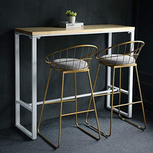 GYPPG Leisure Cafe Bar Stools Kitchen Breakfast,Dining Room Chair,Hollow Gold Iron Frame,Footrest,Anti-Slip,45/65/75cm
