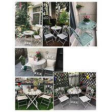 CGBF-Mobili da Balcone per Patio 3 Pezzi,Bistro Set 2 Sedie e 1 Tavolo per Balcone da Giardino,Facile da Piegare, Resistente alle Intemperie,Bianca