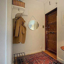 Specchio Appeso, 25 x 25 cm Rotondo Specchio per Il Trucco del Bagno Cornice in Ottone con Catena sospesa [Dimensioni ridotte]