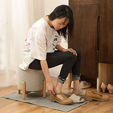 DXAQC Moda Legno Supporto poggiapiedi Ottomani sfoderabile Copridivano in Cotone Sgabello Adatto per Soggiorno camere da Letto (D)
