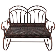 Panchina 2 Posti da Giardino 104x75x95,5 cm in Metallo Bronzo