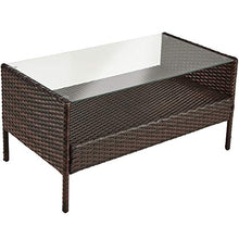 TecTake Set di Mobili da Giardino in Polyrattan | 1 Divano Tavolino, 1 Panca, 2 Sedie con Cuscini | Marrone