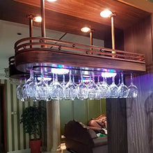 Portabottiglie vino rosso portabottiglie portabottiglie cornice per bicchiere da vino appeso calici retrò cornice per bicchiere da vino rosso grucce per vino capovolte con luci (dimensioni: 100 * 27
