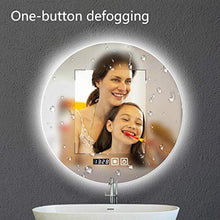 Specchio da bagno a LED Rotondo con Interruttore antiappannamento e Touch,Specchio Lampada dimmer Continuo,Specchio da Parete a retroilluminazione Impermeabile a Risparmio energetico(Luce Bianca/Cal