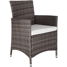 TecTake 403397 Set di Mobili, Poli Rattan 6+1, Arredamento Giardino, Involucro Protettivo, Viti in Acciaio Inox, Grigio