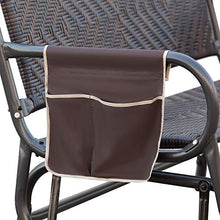 Outsunny Panchina a Dondolo da Giardino 2 Posti in Rattan e Acciaio con Tasche Laterali, 122x75x88cm Marrone e Nero