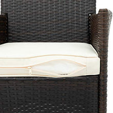 DADEA Set di mobili da giardino in polyrattan, 6 + 1, resistente alle intemperie, con 6 sedie e tavolo nero
