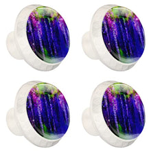 Maniglie per cassetti Manopole per cassetti Manopole rotonde Confezione da 4 per armadietto, cassetti, cassettiere, cassettiere ecc. WatercolPattern Fiori Viola E Gialli Astratti